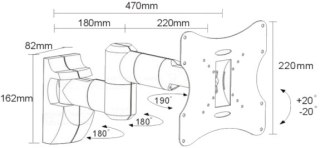 Uchwyt do TV MACLEAN BRACKETS MC-503A Czarny MC-503A B (nośność 30kg 23 - 42 cale)