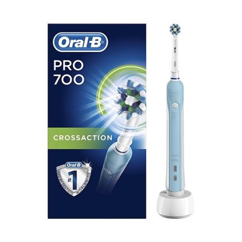 Oral-B PRO 700 CrossAction Dorosły Obrotowo-pulsacyjna szczoteczka do zębów Niebieski, Biały