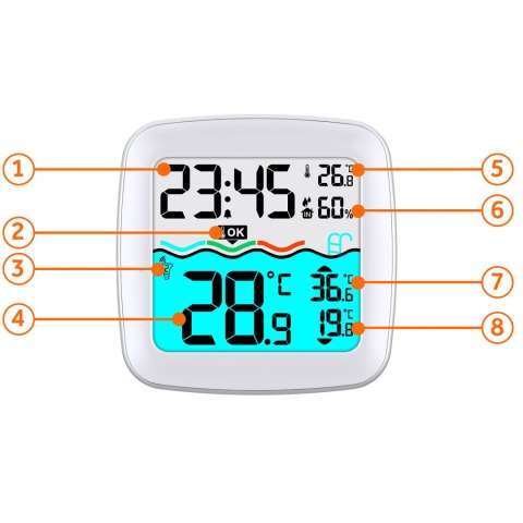Stacja pogodowa z czujnikiem basenowym BD-913 biała