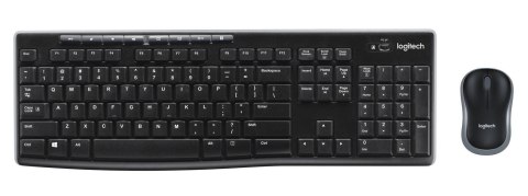 Logitech Wireless Combo MK270 klawiatura Dołączona myszka Uniwersalne USB AZERTY Francuski Czarny