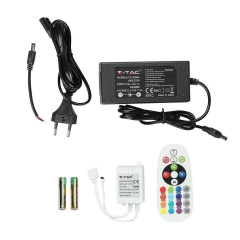 Taśma LED V-TAC Zestaw Taśma Zasilacz Pilot Sterownik VT-5050 60 IP20-RGB RGB 1000lm