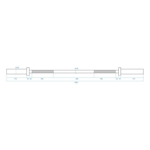 Gryf olimpijski 8,3 kg / 1200 mm z zaciskami lock jaw HMS GO160