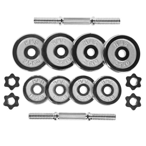 Sztangielki chromowane w walizce HMS STC15 (2 x 10 kg)