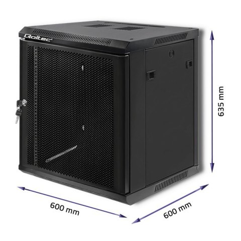 QOLTEC SZAFY RACK 19" | 12U | 600X635X600 | PERFOROWANE DRZWI