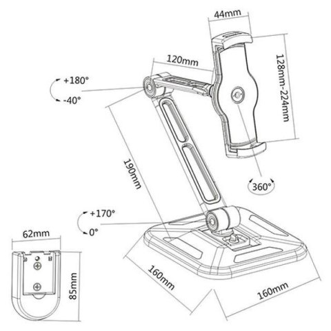 TECHLY PODSTAWKA UCHWYT DO TABLETU 4.7 - 12.9 BIUR