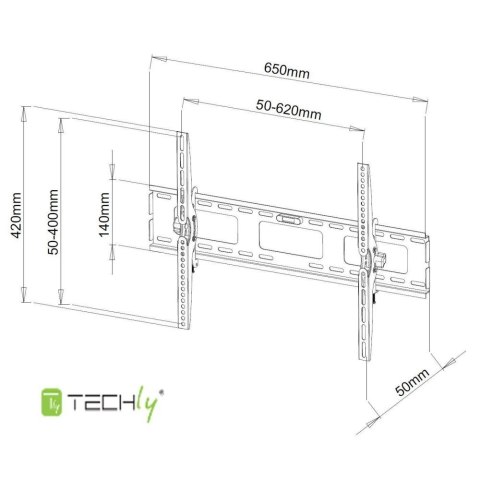 TECHLY UCHWYT ŚCIENNY TV LCD/LED 40-65 CALI 60KG U