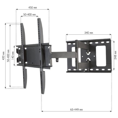 Techly ICA-PLB 148M uchwyt do telewizorów 139,7 cm (55") Czarny