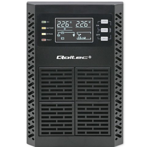 QOLTEC ZASILACZ AWARYJNY UPS 2KVA | 2000W | POWER FACTOR 1.0 | LCD | EPO | USB | ON-LINE