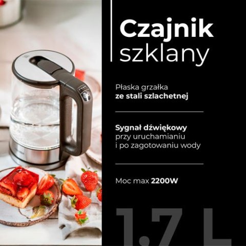 Czajnik szklany 1,7 L z regulacją temp.