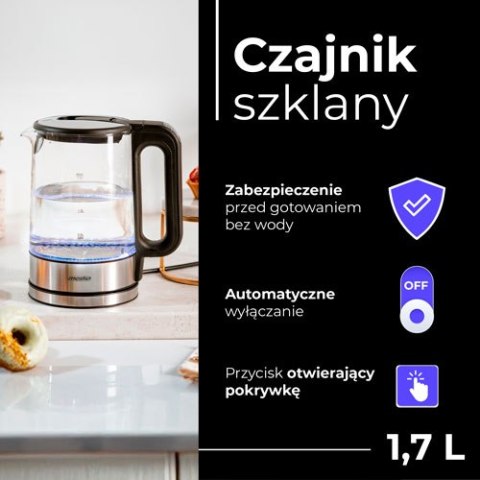 Czajnik szklany 1,7 L z regulacją temp.