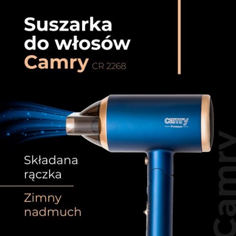 Suszarka do włosów 1800W ION + dyfuzor + składana rączka