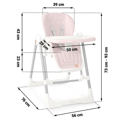 Krzesełko do karmienia Nukido Elite różowe