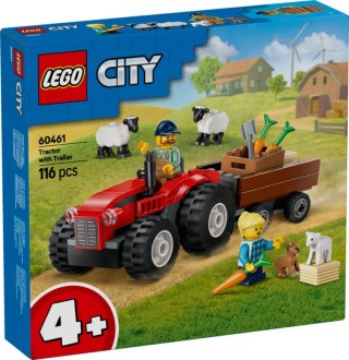 LEGO CITY Czerwony traktor z przyczepą i owcą 60461