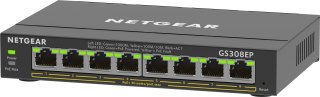 NETGEAR 8-Port Gigabit Ethernet PoE+ Plus Switch (GS308EP) Zarządzany L2/L3 Gigabit Ethernet (10/100/1000) Obsługa PoE Czarny