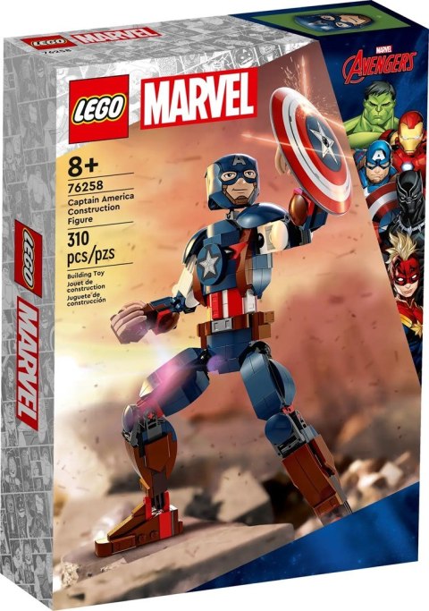 LEGO SUPER HEROES 76258 KAPITAN AMERYKA - FIGURKA DO ZBUDOWANIA