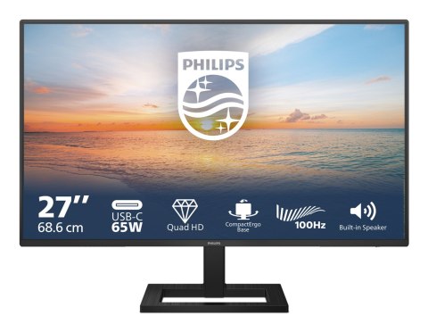 Philips 1000 series 27E1N1600AE/00 monitor komputerowy 68,6 cm (27") 2560 x 1440 px Quad HD LCD Czarny