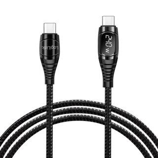 Kabel USB 2.0 LogiLink CU0185 USB-C - USB-C, M/M, z wyświetlaczem, czarny, 2m