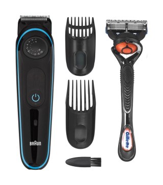 Braun BT3240 Trymer do brody 3 + maszynka do strzyżenia włosów z Gillette Fusion5 ProGlide