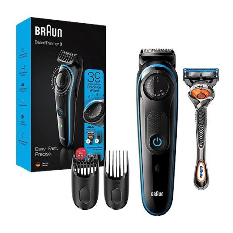 Braun BT3240 Trymer do brody 3 + maszynka do strzyżenia włosów z Gillette Fusion5 ProGlide