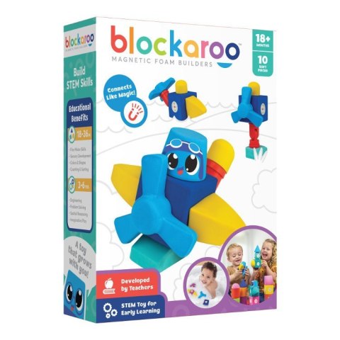 KLOCKI MAGNETYCZNE CLICS BLOCKAROO 301002 MAŁY SAMOLOT - PIANKOWE DO ZABAWY W WODZIE - 10 ELEMENTÓW