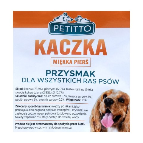 PETITTO Miękkie piersi z kaczki - przysmak dla psa - 500 g