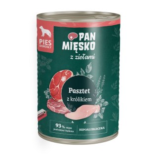 Pan Mięsko z Ziołami Pasztet z królikiem (dorosły) - karma mokra dla psów - 400g