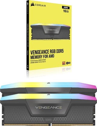 Corsair Vengeance RGB, DDR5-6000, CL36, AMD EXPO - 32 GB Dual Kit, Szary