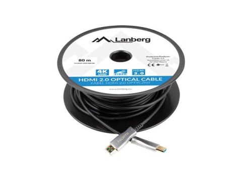 LANBERG KABEL HDMI M/M V2.0 80M OPTYCZNY AOC CA-HDMI-20FB-0800-BK