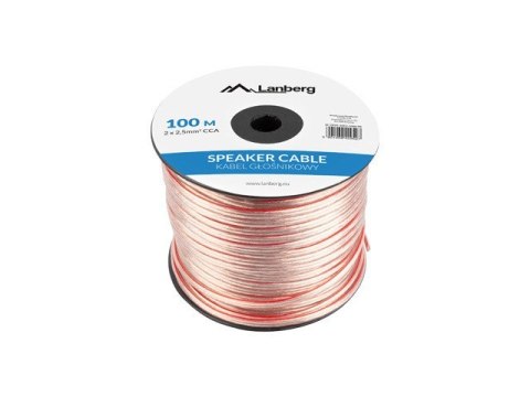 Lanberg SC-2X25-10CC-1000-TR kabel audio 100 m Przezroczysty