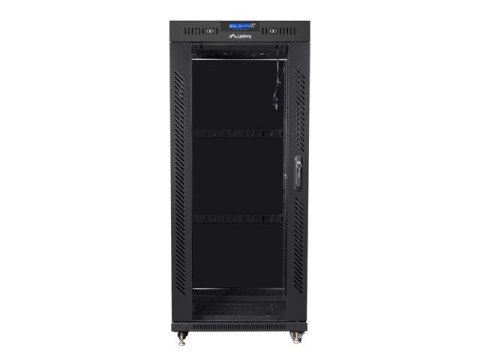 LANBERG SZAFA STOJĄCA RACK 19" 27U 600X800 DRZWI SZKLANE LCD CZARNA FF01-6827-12BL (FLAT PACK)