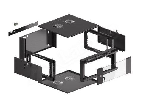 LANBERG SZAFA WISZĄCA 19" 4U 570X600 SZYBKI MONTAŻ (CZARNA, FLAT PACK) WFFA-5404-10S