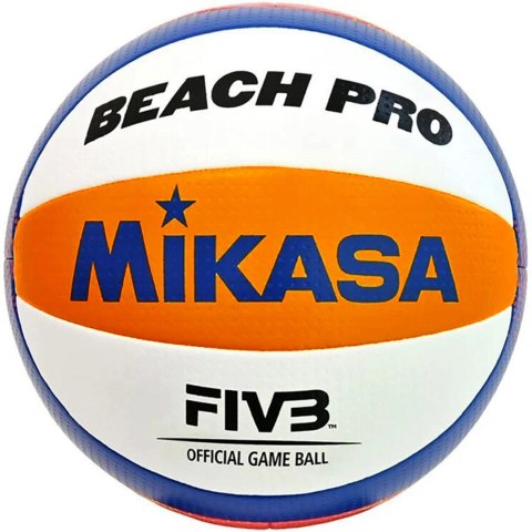 Piłka siatkowa plażowa meczowa Mikasa Beach Pro biało-pomarańczowo-niebieska BV550C 5