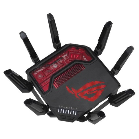 ASUS ROG Rapture GT-BE19000 router bezprzewodowy Multi-Gigabit Ethernet Trójpasmowy (2,4 GHz / 5 GHz / 6 GHz) Czarny, Czerwony