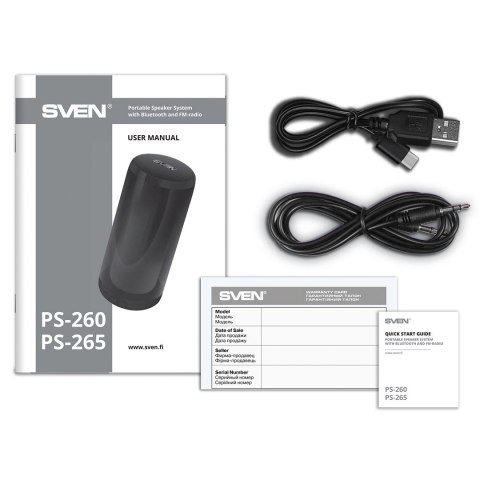 SVEN PS-260, głośnik 10W Bluetooth (czarne)