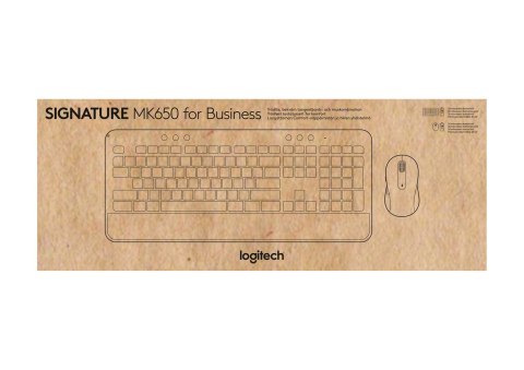 Logitech Signature MK650 Combo For Business klawiatura Dołączona myszka Biuro Bluetooth QWERTY Amerykański międzynarodowy Grafit