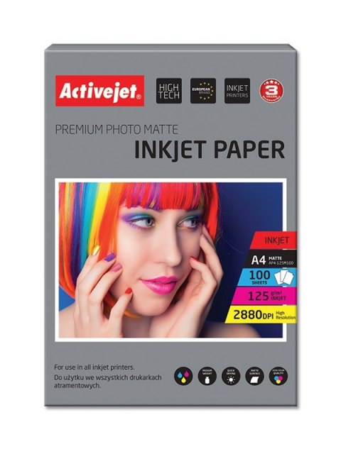 Papier matowy Activejet AP4-125M100 (A4; 100 szt.)