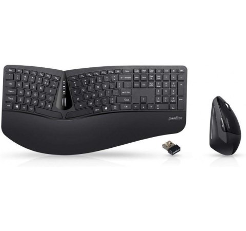 Zestaw bezprzewodowy klawiatura+mysz Perixx PERIDUO-605 Ergonomic czarny