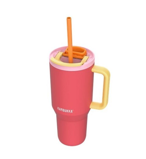 Kubek termiczny z teleskopową słomką Kambukka Rio Tumbler 950ml Pink Papaya