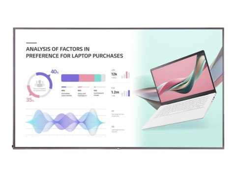LG 43UL3J-M signage display Płaski panel Digital Signage 109,2 cm (43") LCD Wi-Fi 300 cd/m2 4K Ultra HD Niebieski WebOS 16/7