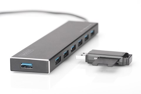 DIGITUS HUB USB 3.0/KONCENTRATOR 7XUSB 3.0 SUPERSPEED, AKTYWNY, ALUMINIUM DA-70241-1