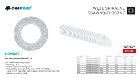 C.WĄŻ SSAWNO-TŁOCZNY DO POMP 50mm x 25mb BEZBARWNY ENERGO-FLEX