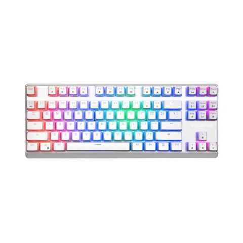 Klawiatura mechaniczna RGB Modecom Volcano Lanparty Pudding (Outemu Blue), biała