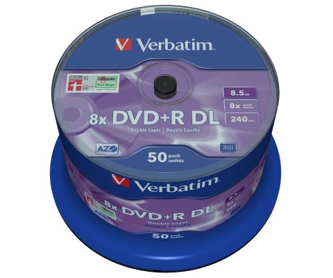 Verbatim DVD+R Double Layer 8x Matt Silver 50pk Spindle 8,5 GB DVD+R DL 50 szt.