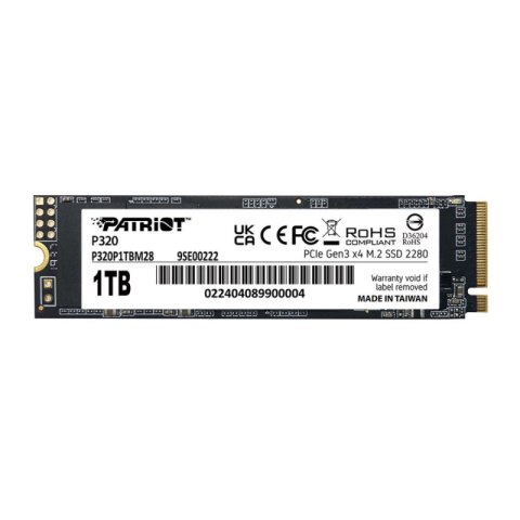 Dysk SSD PATRIOT P320P1TBM28 Viper (M.2″ /1 TB /PCIe Gen3 x4 /3000MB/s /2200MB/s)