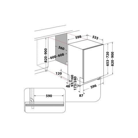 Whirlpool WIC 3C26 F zmywarka Częściowo wbudowany 14 komplet. E