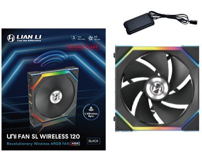 Lian Li UNI FAN SL Wireless 120 Reverse Blade Obudowa komputera Wentylator 12 cm Czarny 1 szt.