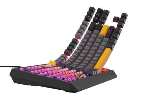 GENESIS Thor 230 TKL klawiatura Gaming USB + RF Wireless + Bluetooth QWERTY Czarny, Szary, Pomarańczowy