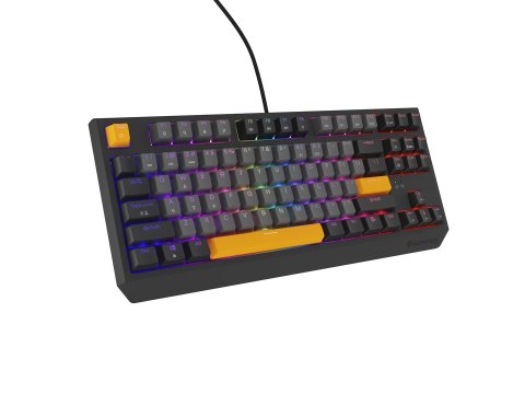 GENESIS Thor 230 TKL klawiatura Gaming USB + RF Wireless + Bluetooth QWERTY Czarny, Szary, Pomarańczowy