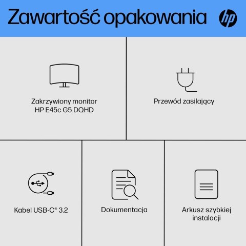 HP Zakrzywiony monitor DQHD E45c G5