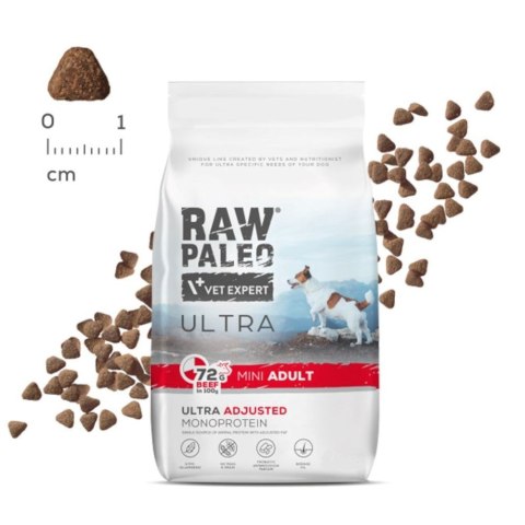 VetExpert Raw Paleo Ultra Beef Mini Adult - Karma sucha dla psów - 8kg